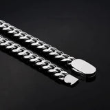 The Silver Lining Ⅱ® - Cuban Link Chain Silver White Gold (Push Button Clasp) by Bling Proud | Urban Jewelry Online Store