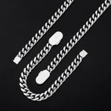 The Silver Lining Ⅱ® - Cuban Link Chain Silver White Gold (Push Button Clasp) by Bling Proud | Urban Jewelry Online Store