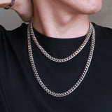 The Silver Lining® - 8mm Miami Cuban Link Chain White Gold Plated by Bling Proud | Urban Jewelry Online Store