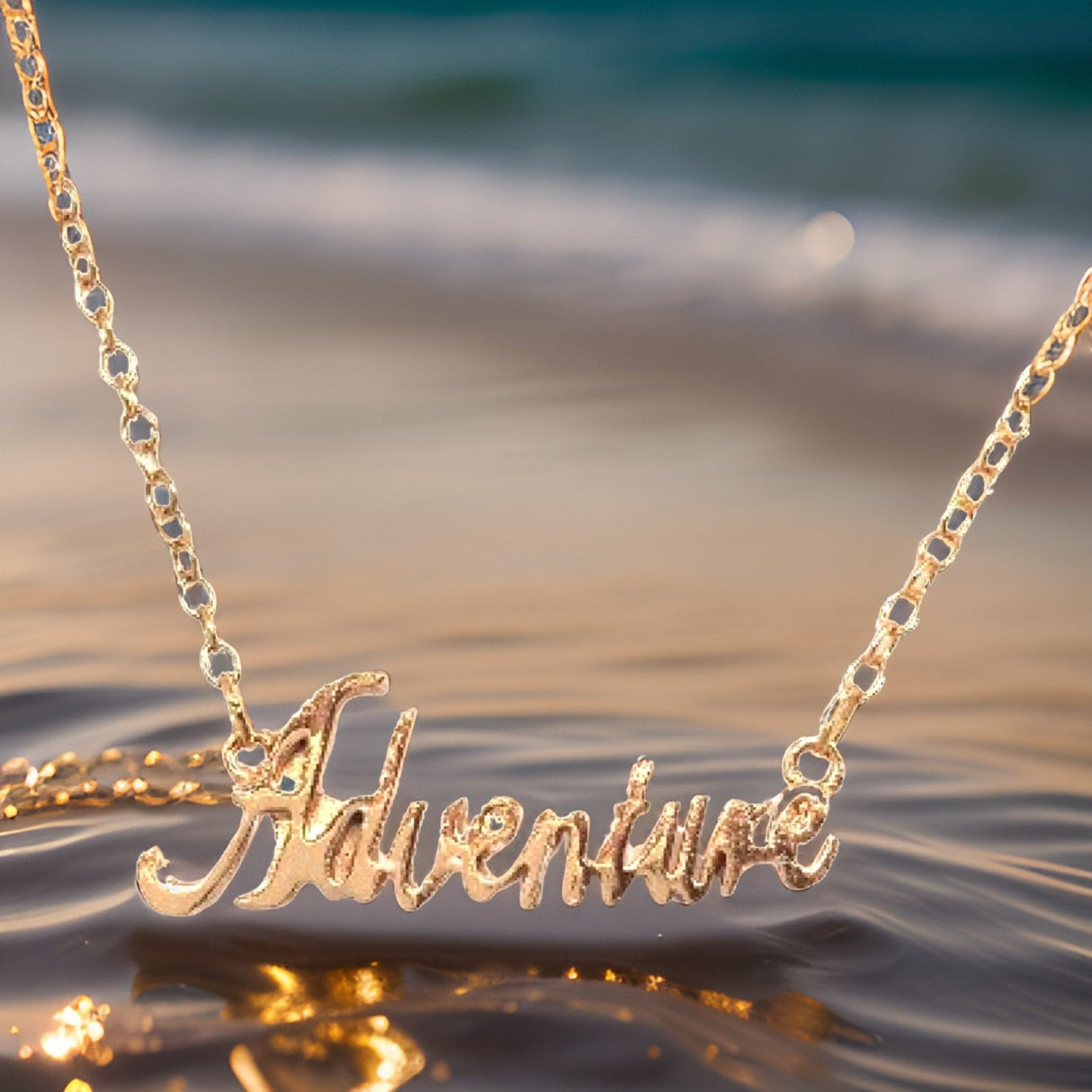 Adventure Script Necklace by The Urban Charm by The Urban Charm