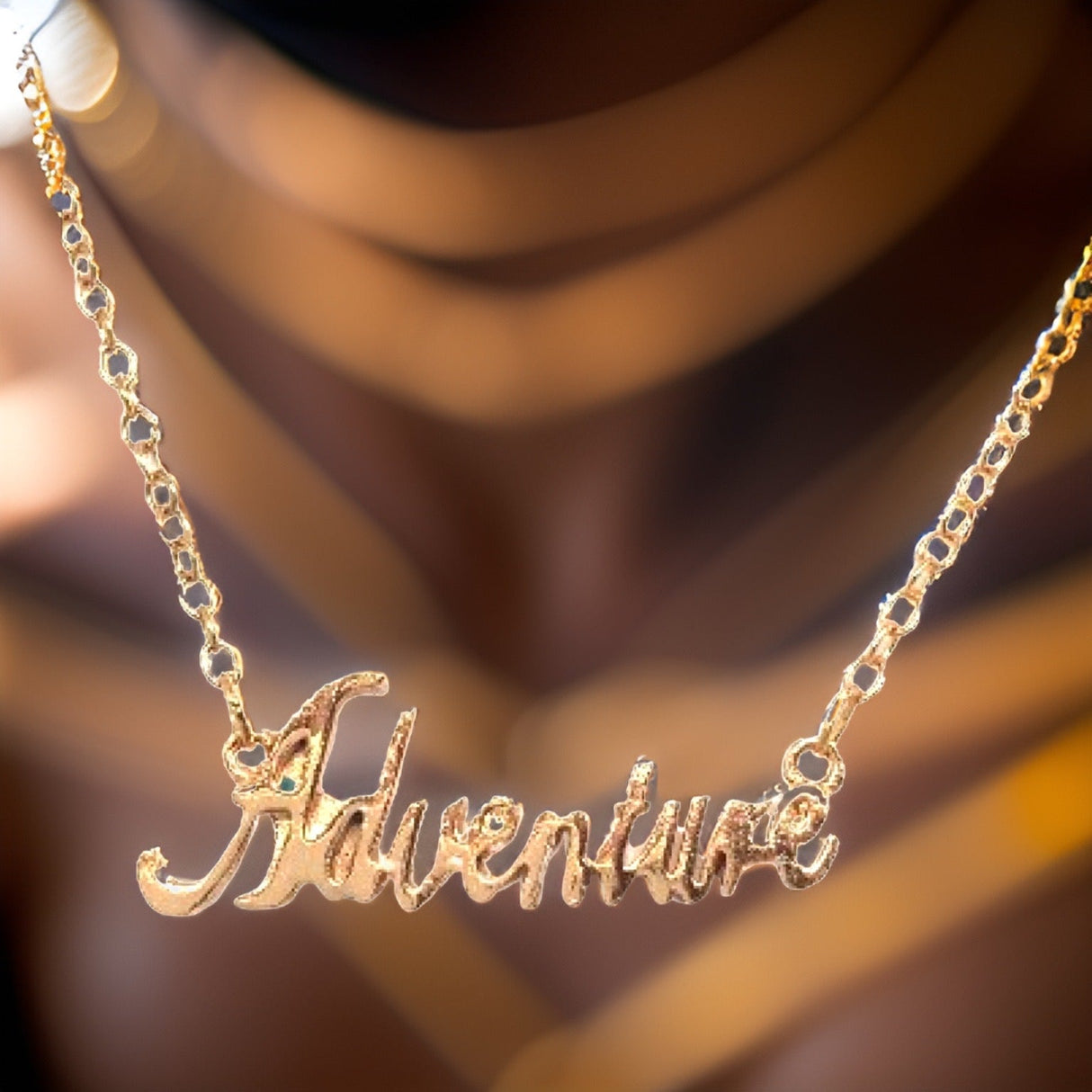 Adventure Script Necklace by The Urban Charm by The Urban Charm