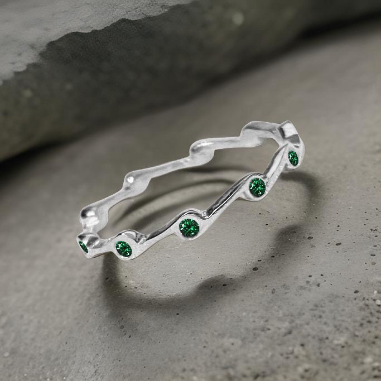 Emerald Birthstone Stacker Ring by The Urban Charm