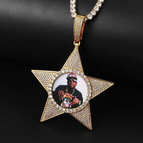 THE WALK OF FAME® - Custom Iced Out Star Photo Pendant by Bling Proud | Urban Jewelry Online Store