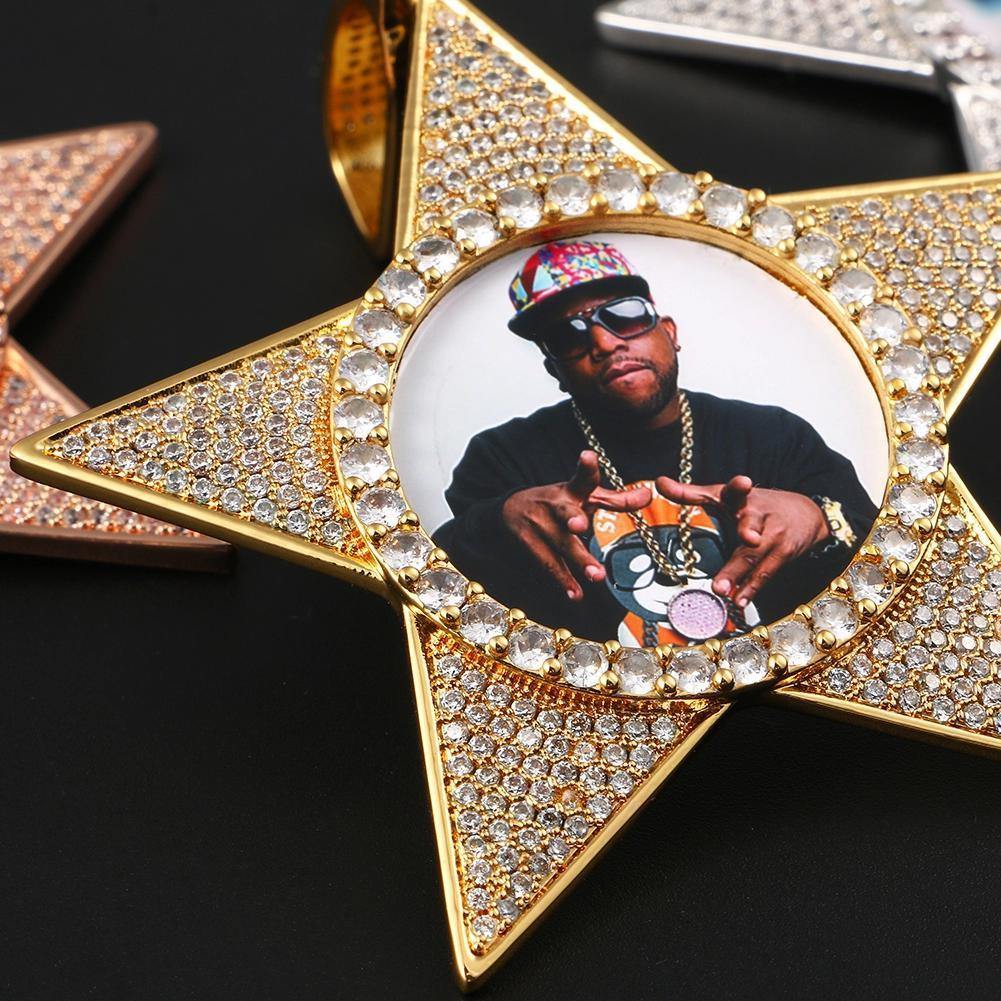 THE WALK OF FAME® - Custom Iced Out Star Photo Pendant by Bling Proud | Urban Jewelry Online Store