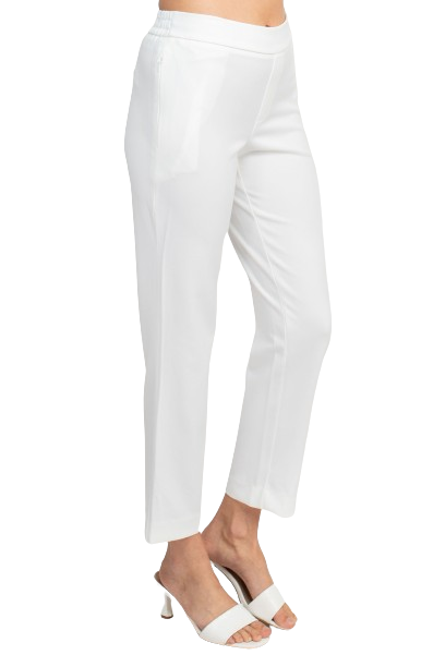 T Tahari Mid Waist Pull On Ankle Slim Fit Crepe Pant with Pockets by Curated Brands