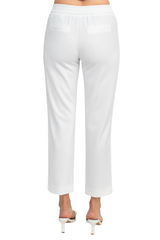 T Tahari Mid Waist Pull On Ankle Slim Fit Crepe Pant with Pockets by Curated Brands