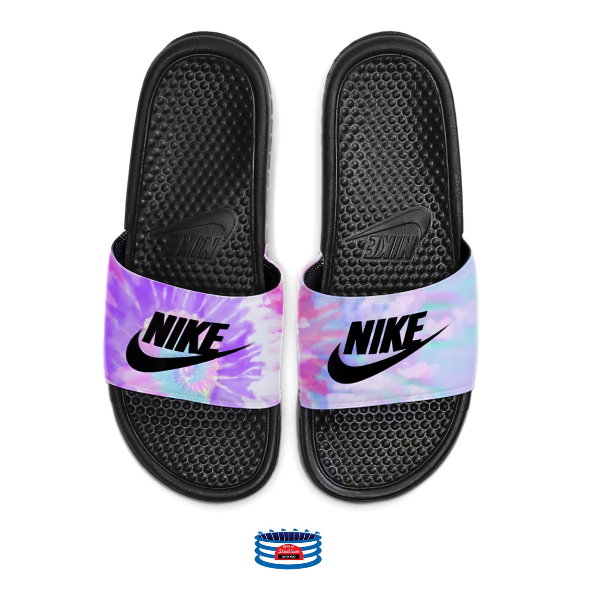 "Tie-Dye" Nike Benassi JDI Men's Slides by Stadium Custom Kicks