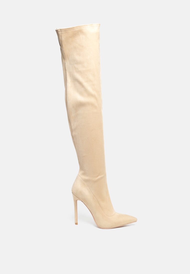 tilera stretch over the knee stiletto boots by London Rag