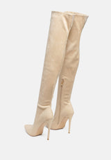 tilera stretch over the knee stiletto boots by London Rag