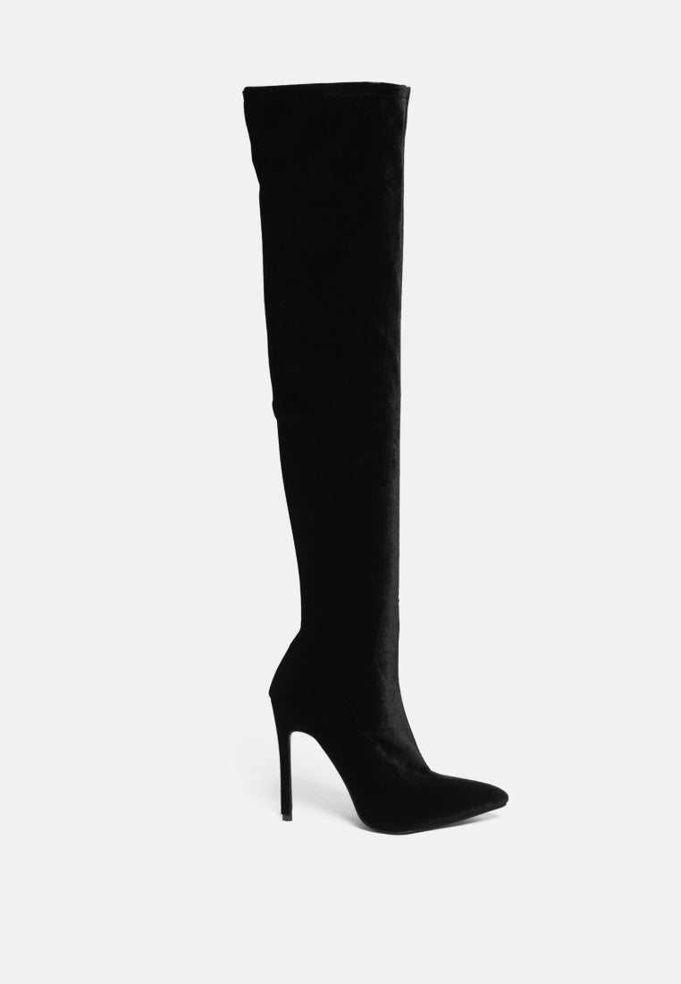 tilera stretch over the knee stiletto boots by London Rag