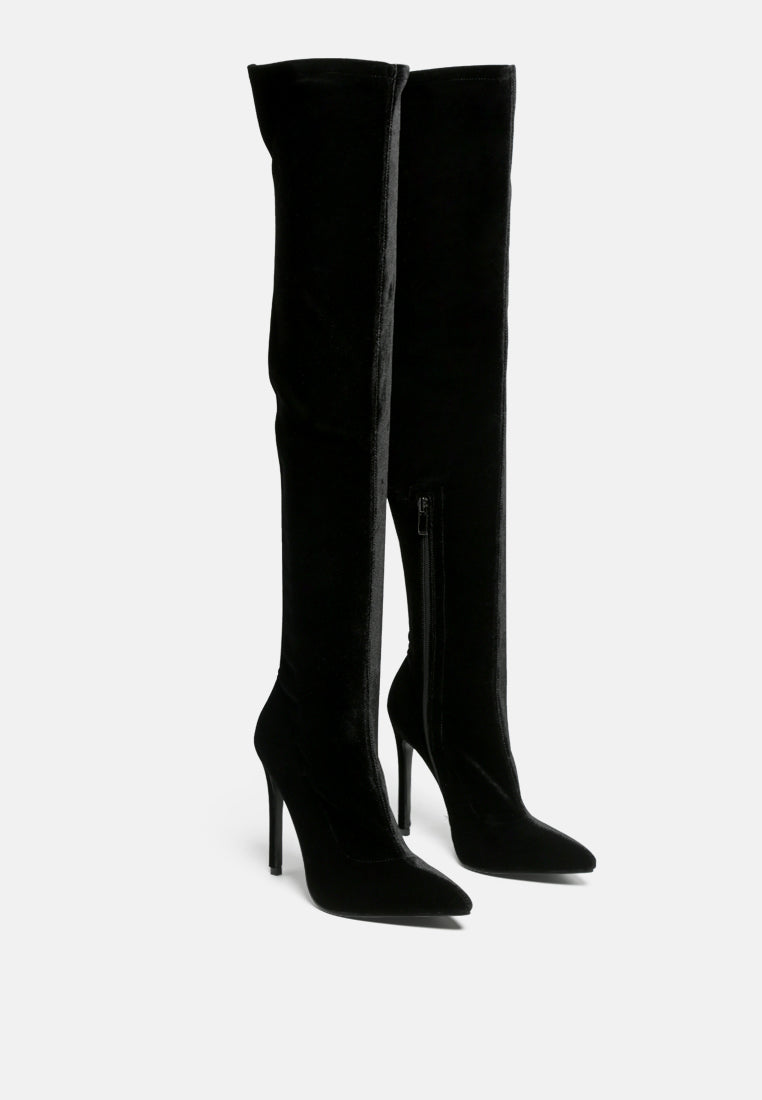 tilera stretch over the knee stiletto boots by London Rag