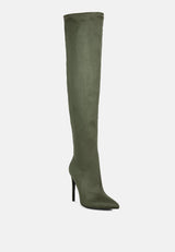 tilera stretch over the knee stiletto boots by London Rag