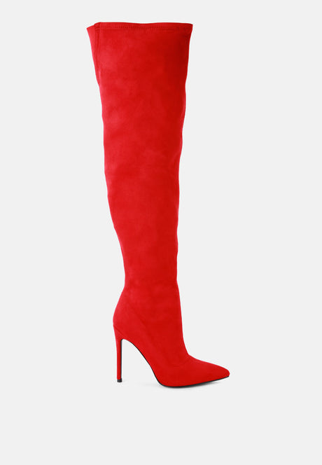 tilera stretch over the knee stiletto boots by London Rag