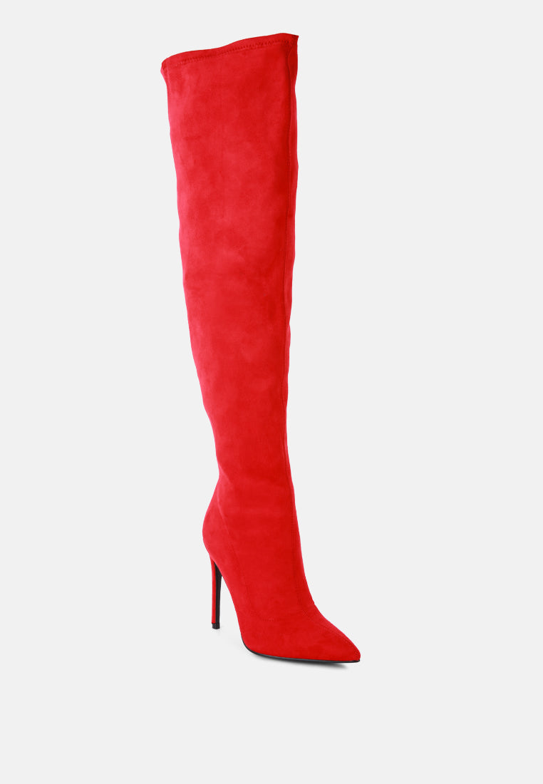 tilera stretch over the knee stiletto boots by London Rag