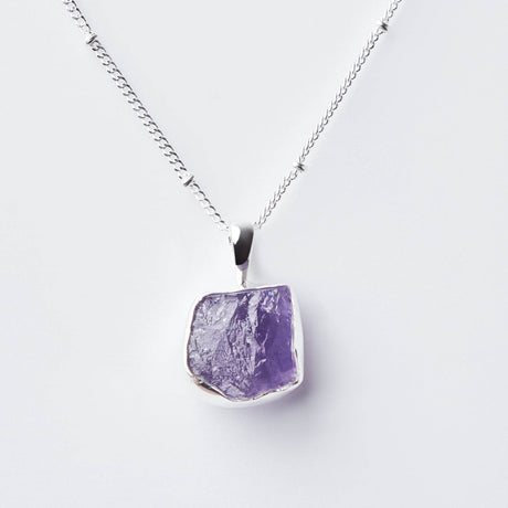 Amethyst Raw Crystal Necklace by Tiny Rituals