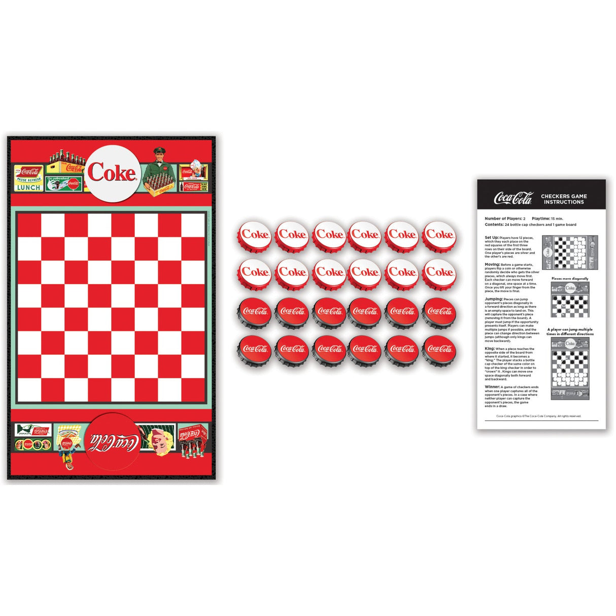 Coca-Cola Checkers Board Game by MasterPieces Puzzle Company INC