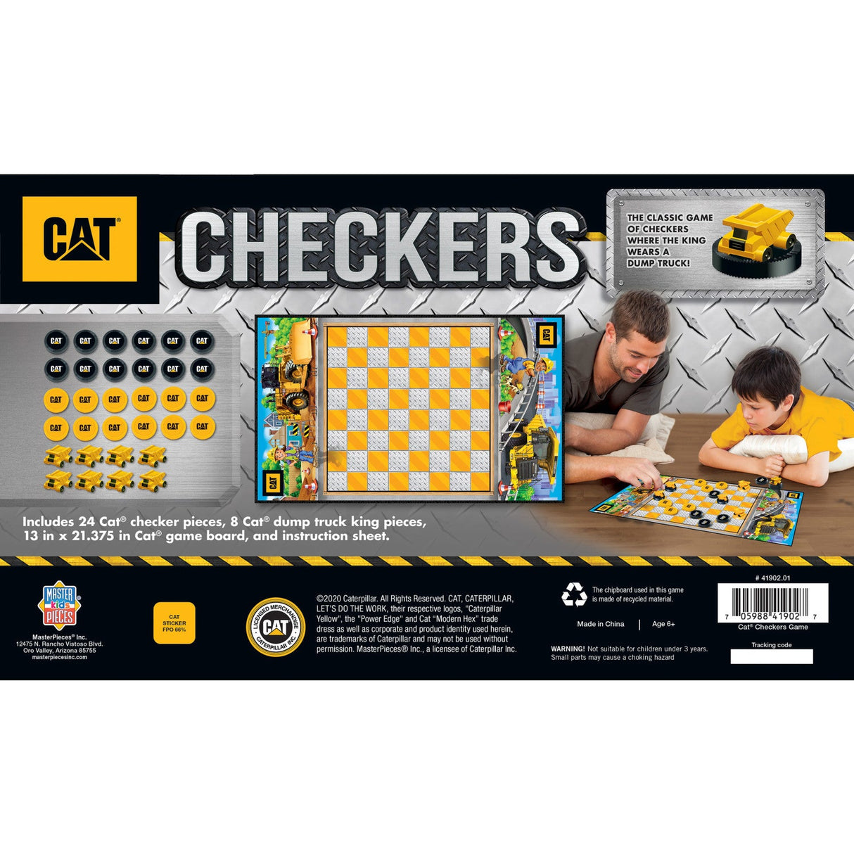 CAT - Caterpillar Checkers Board Game by MasterPieces Puzzle Company INC