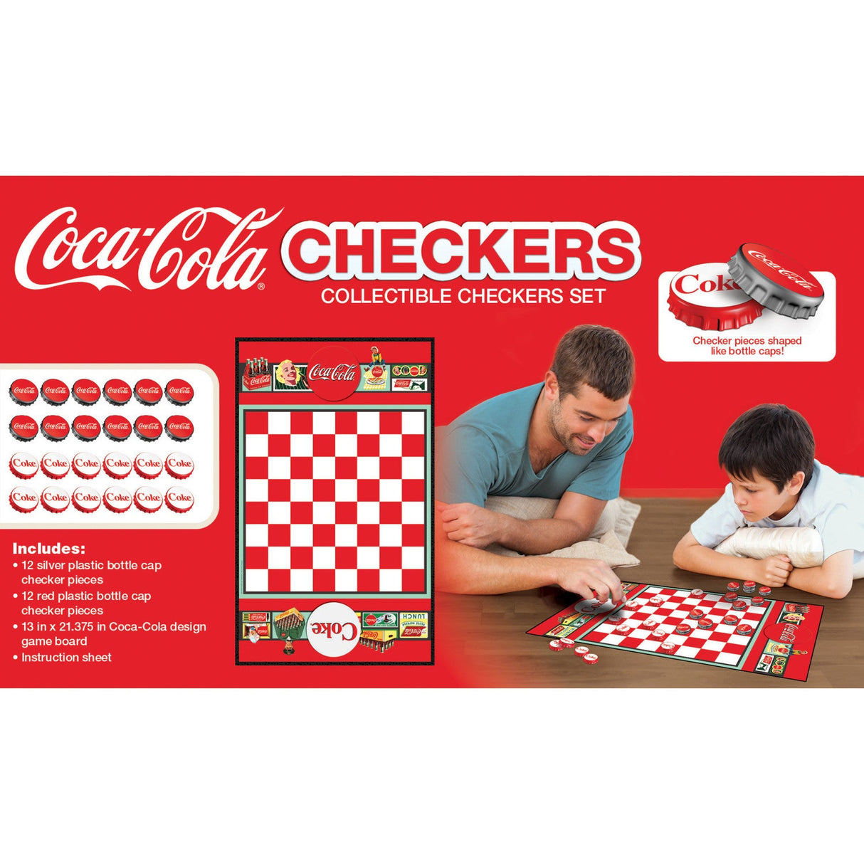 Coca-Cola Checkers Board Game by MasterPieces Puzzle Company INC