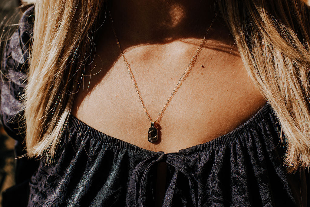 Moon Coin Necklace by Toasted Jewelry