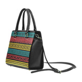 Top Handle Leather Geometric Rivet Design Handbag by inQue.Style