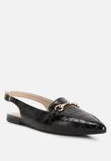 trempe croc slingback flat sandals by London Rag