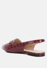 trempe croc slingback flat sandals by London Rag