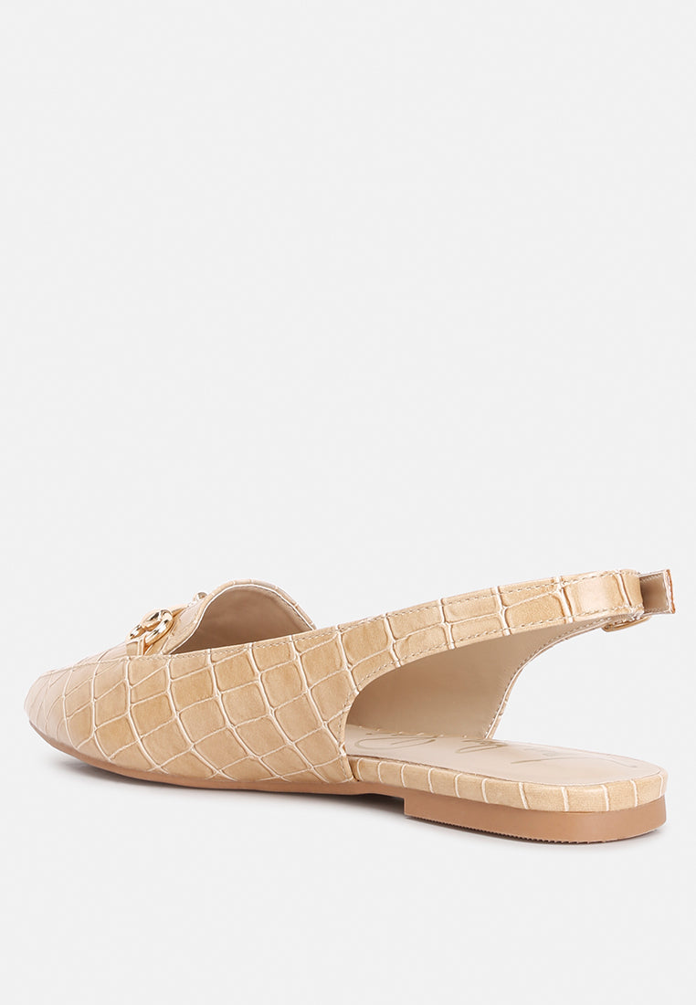 trempe croc slingback flat sandals by London Rag