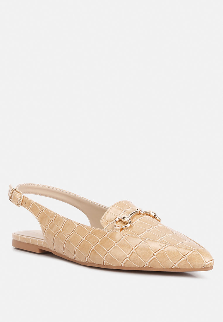 trempe croc slingback flat sandals by London Rag