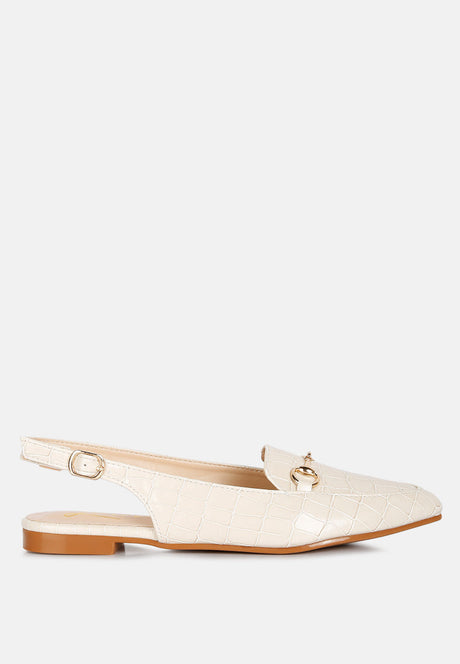 trempe croc slingback flat sandals by London Rag