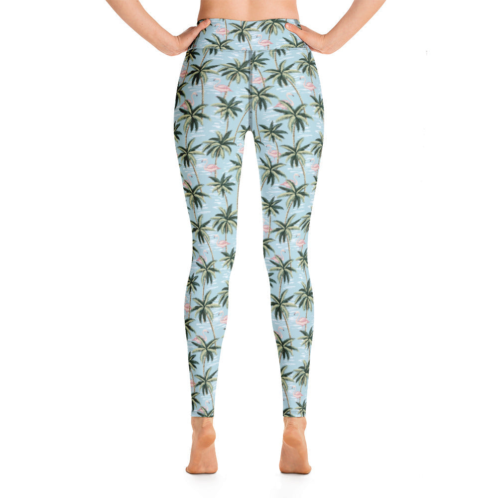 Womens Tropical Flamingo Yoga Leggings by Tropical Seas Clothing