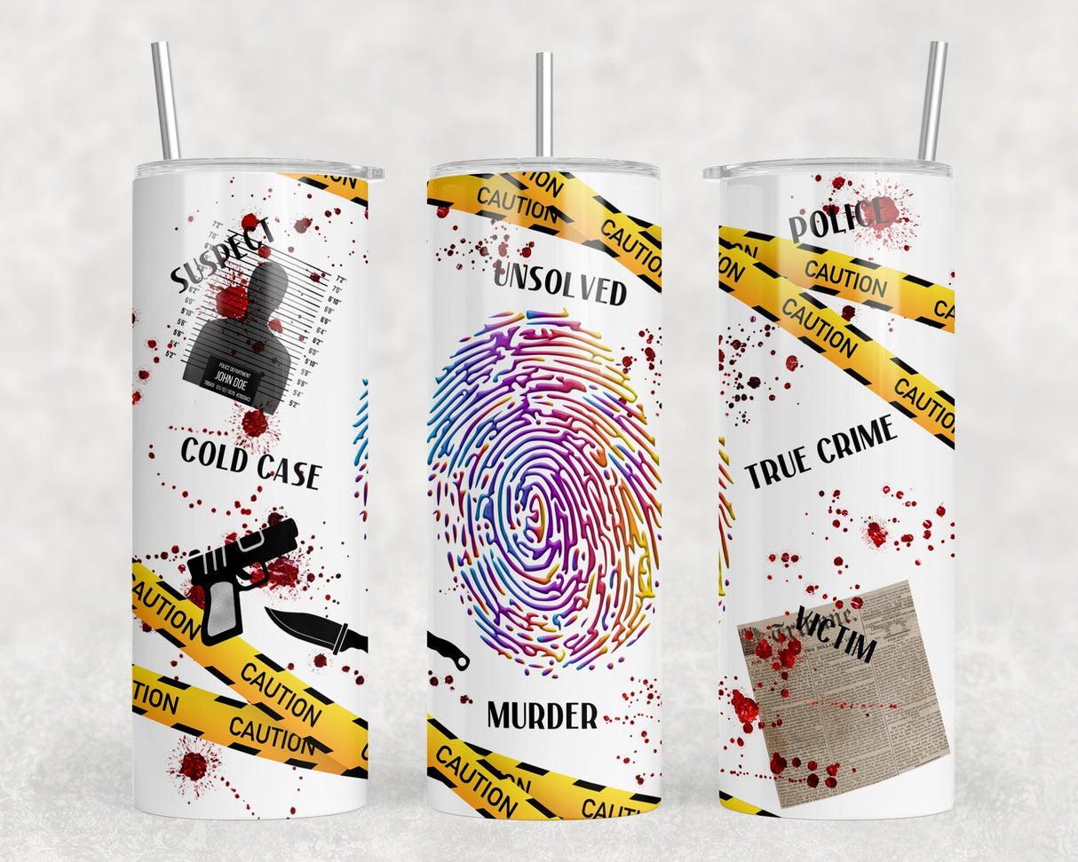 True Crime - 20 oz Steel Skinny Tumbler - Optional Blue Tooth Speaker - Speaker Color will Vary by Rowdy Ridge Co