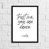 Trust Me You Can Dance Vodka Alcohol Kitchen Wall Decor Print by WinsterCreations™ Official Store