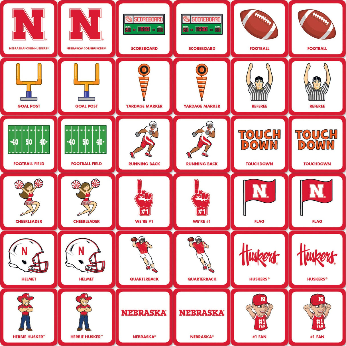 Nebraska Cornhuskers Matching Game by MasterPieces Puzzle Company INC