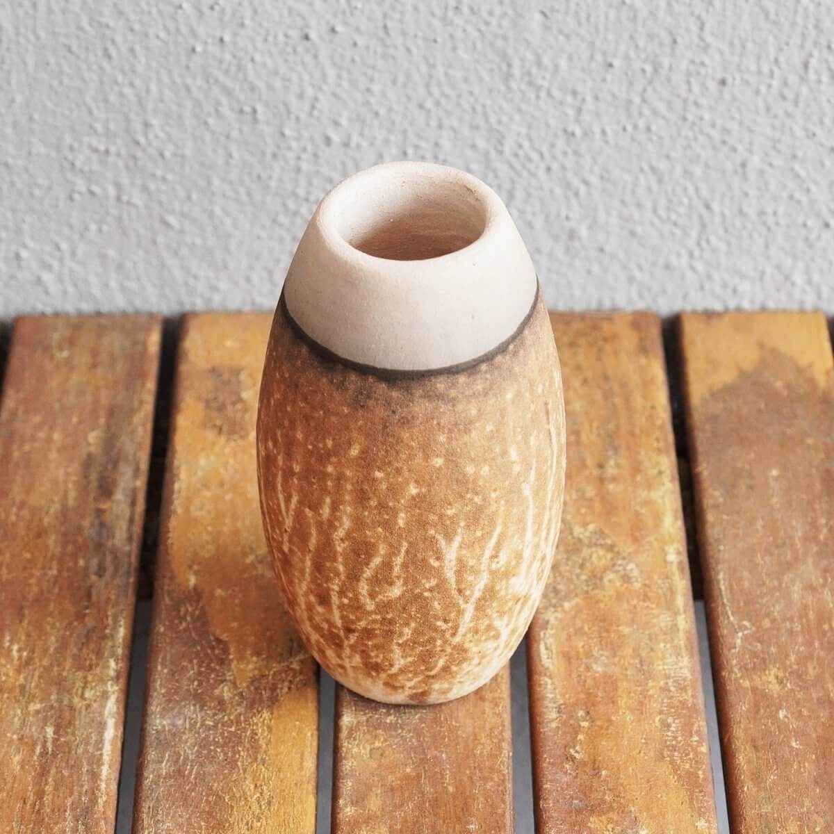 Tsuri Ceramic Raku Pottery Vase by RAAQUU