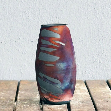 Tsuri Ceramic Raku Pottery Vase by RAAQUU