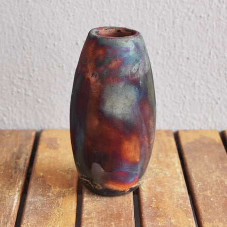 Tsuri Ceramic Raku Pottery Vase by RAAQUU