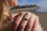 Dainty Hammered Turquoise Ring by Toasted Jewelry