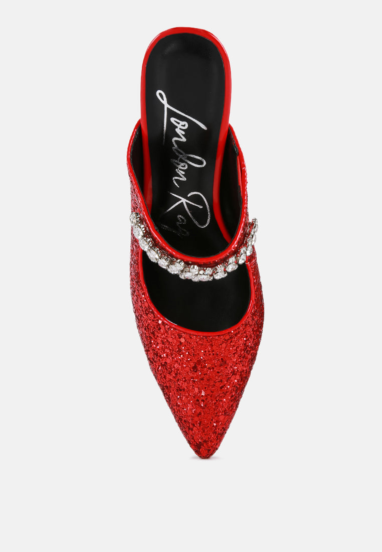 twinklet glitter diamante embellished stilettos by London Rag