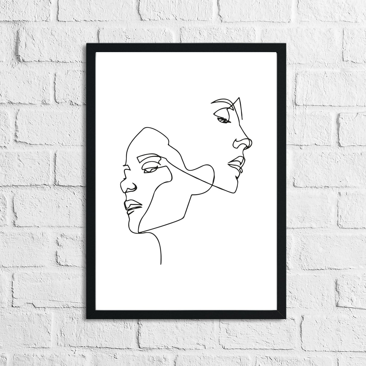 Simple Two Faces Line Work Bedroom Wall Decor Print by WinsterCreations™ Official Store