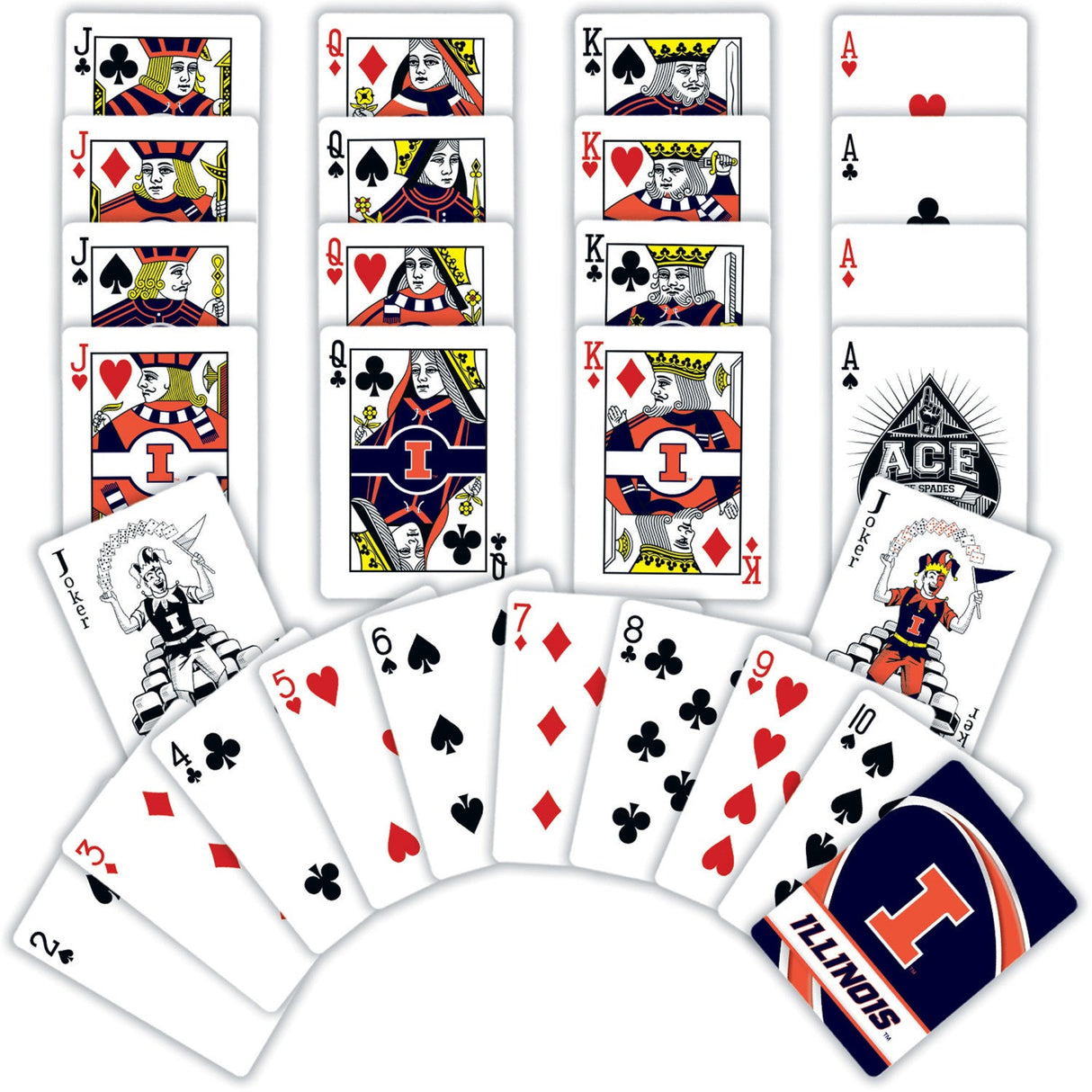 Illinois Fighting Illini Playing Cards - 54 Card Deck by MasterPieces Puzzle Company INC