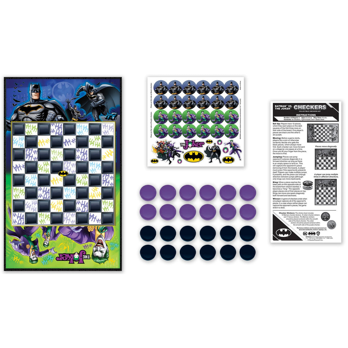 Batman vs The Joker Checkers Board Game by MasterPieces Puzzle Company INC