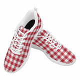 Sneakers for Men, Buffalo Plaid Red and White - Running Shoes Dg855 by inQue.Style