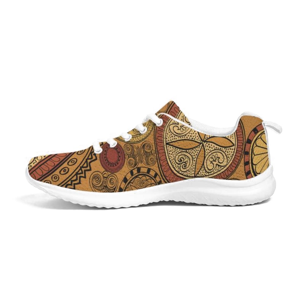 Womens Sneakers - Brown Paisley Style Canvas Sports Shoes / Running by inQue.Style