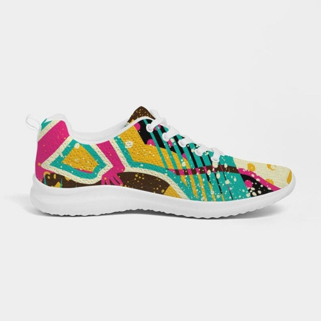 Womens Sneakers - Canvas Running Shoes, Multicolor Pop Print by inQue.Style