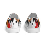 Womens Sneakers - Canvas Slip on Shoes, Multicolor Circular Print by inQue.Style