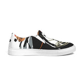 Womens Sneakers - Canvas Slip on Shoes, Multicolor Circular Print by inQue.Style