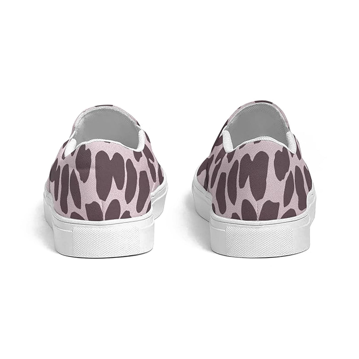 Womens Sneakers - Canvas Slip on Shoes, Pink Leopard Print by inQue.Style