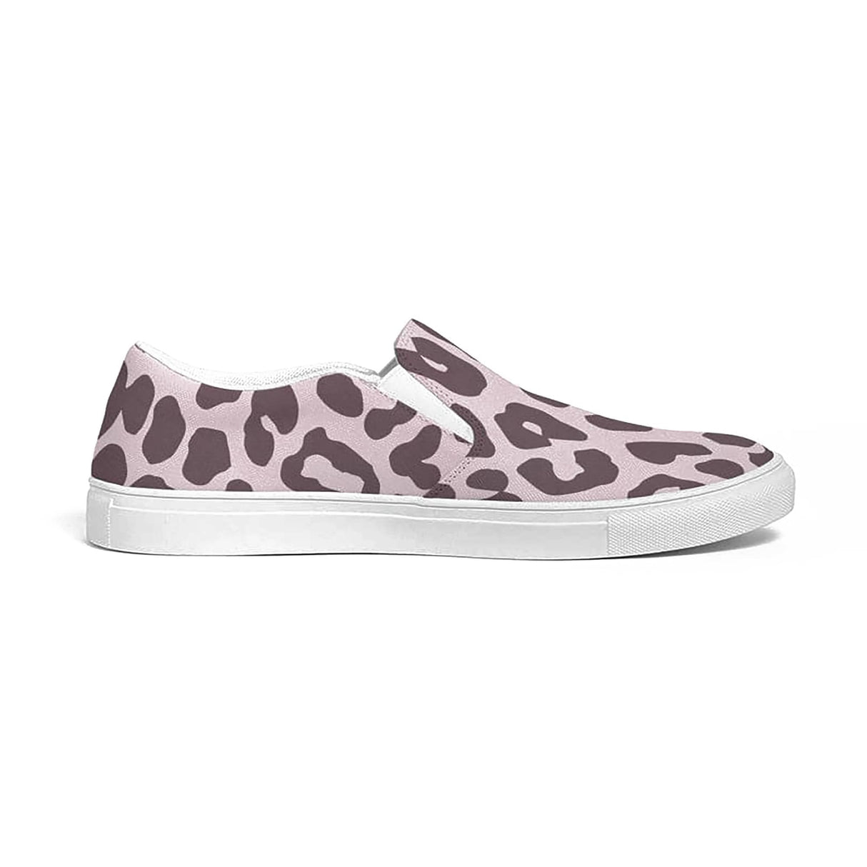 Womens Sneakers - Canvas Slip on Shoes, Pink Leopard Print by inQue.Style