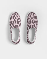 Womens Sneakers - Canvas Slip on Shoes, Pink Leopard Print by inQue.Style