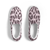 Womens Sneakers - Canvas Slip on Shoes, Pink Leopard Print by inQue.Style